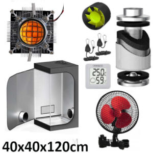 Growbox zestaw (40×40×120 cm) z lampą LED CREE 60W – kompletny zestaw do uprawy roślin indoor (0,16 m²)