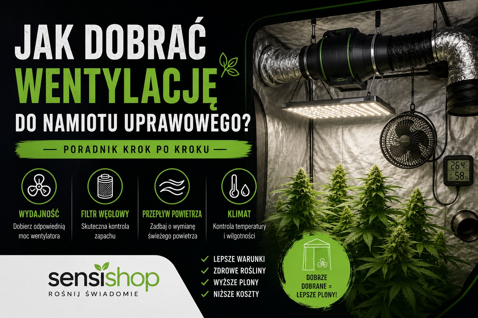 Jak dobrać wentylację do namiotu uprawowego? | Sensishop