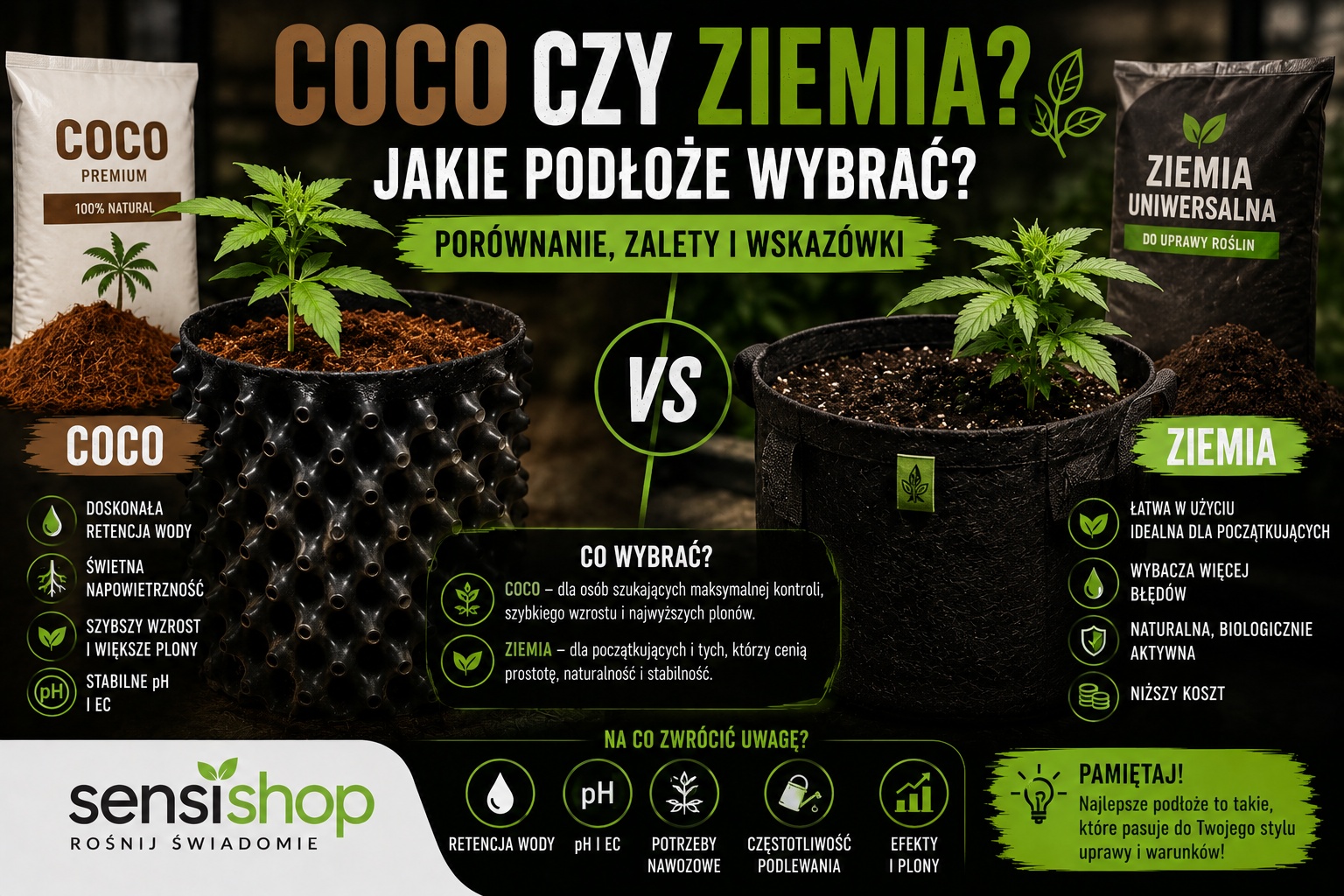 Coco czy ziemia? Jakie podłoże wybrać? | Sensishop