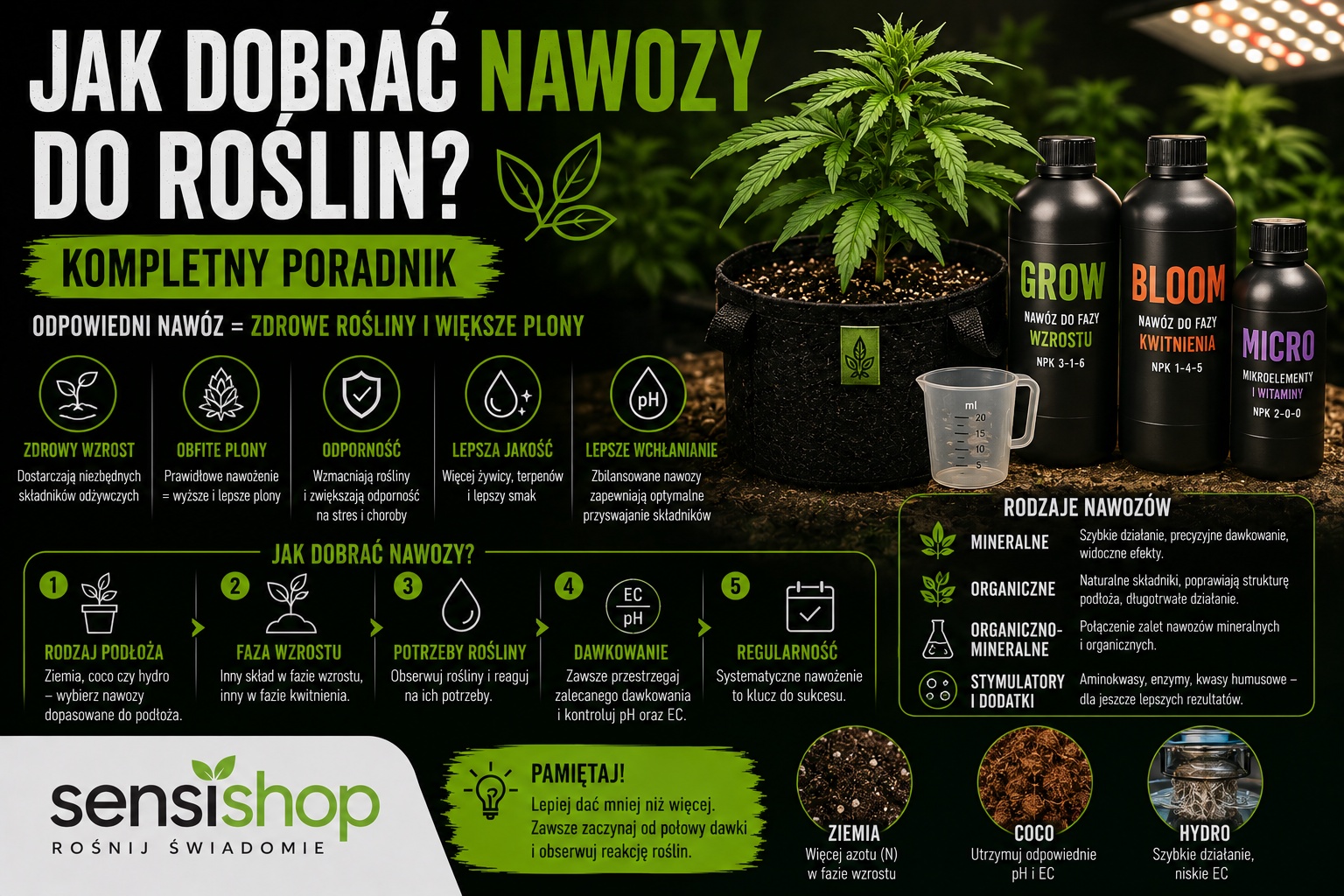 Jak dobrać nawozy do roślin? Kompletny poradnik | Sensishop